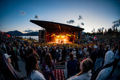 The Dillon Amphitheater at night with a full crowd