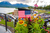 American Flag against the Dillon Amphitheater 