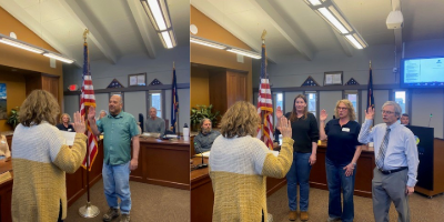 People getting sworn into office 