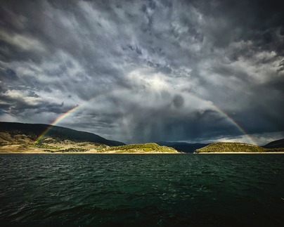 rainbow over the lake 