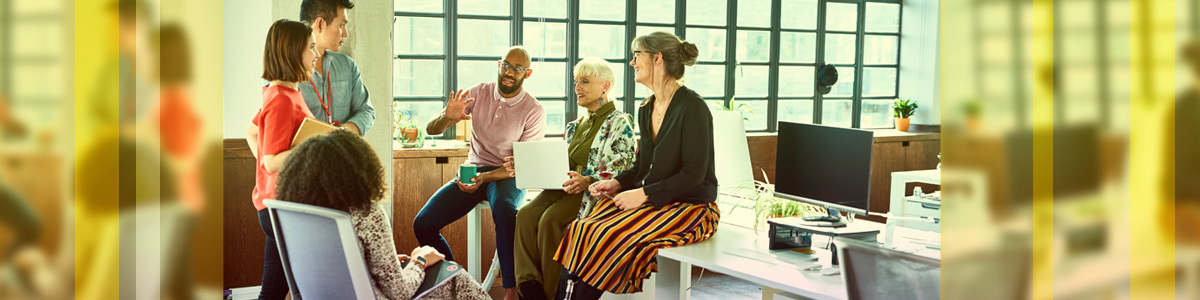 people of diverse background brainstorming ideas in the office