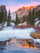 Snowy mountain landscape