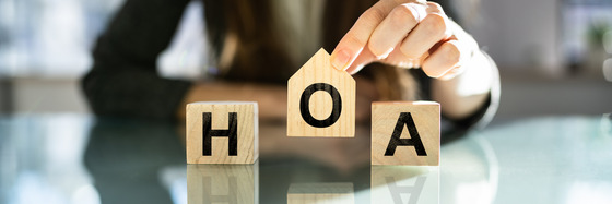 Building blocks spelling out HOA