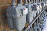 side view of gas meters