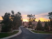 neighborhood at sunset