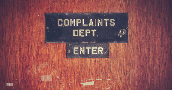 Complaint sign on door