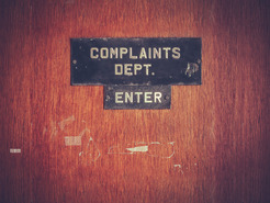 Complaint sign on door