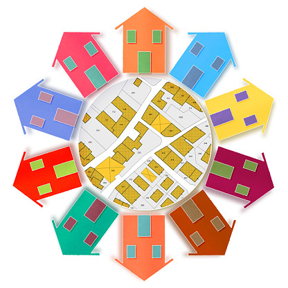 HOA illustrated houses in a circle