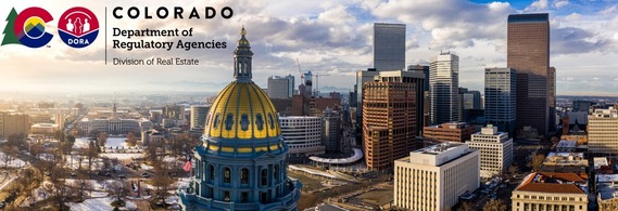Arial view of Colorado State Capital facing Mountains