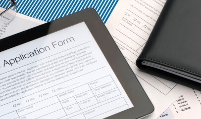 online application on a computer