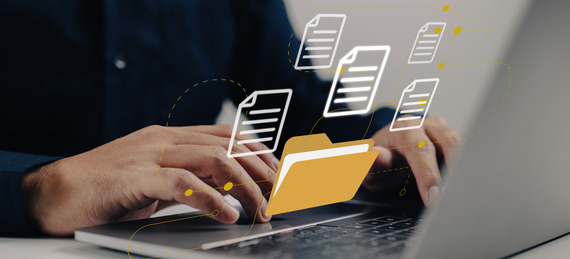 file documents on computer screen