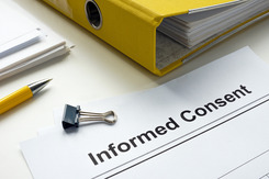 Informed consent document papers with binder