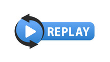 play button icon with the word REPLAY