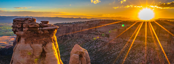 Sunset from top of mountain in Grand Junction