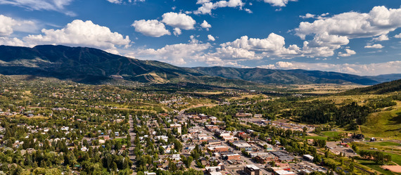 Arial view of downtown steamboat springs