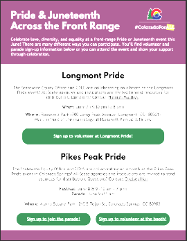 Pride & Juneteenth Across the Front Range Flier