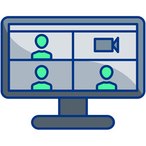 Computer monitor show a zoom meeting