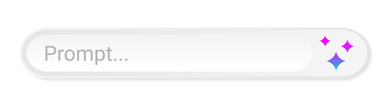 Search bar with the word “Prompt…” and three colorful sparkle icons on the right, suggesting Google Gemini AI or creative input.