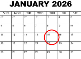 January 2026 Calendar Graphic