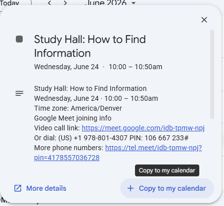 Study Hall How To