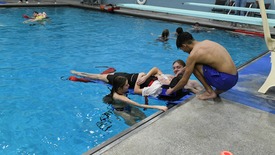 Students participate in our lifeguard training course at the Greeley Rec Center pool
