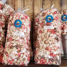 Mom's Popcorn Bags with chocolate strawberry mix