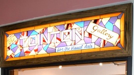 stained glass with words tointon Gallery of fine art 