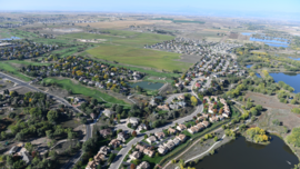 Aerial view of the west side of Greeley