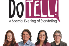 Do Tell! A Live Storytelling graphic with images of speakers