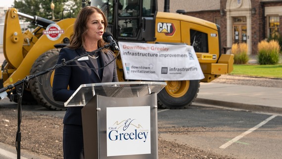 Greeley Mayor Pro-Tem Melissa McDonald speaks at a ceremony.