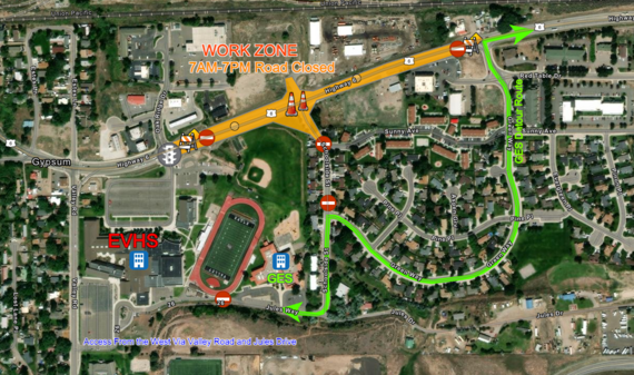 Gypsum Elementary Detour Route