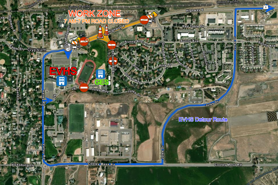 EVHS Detour Map