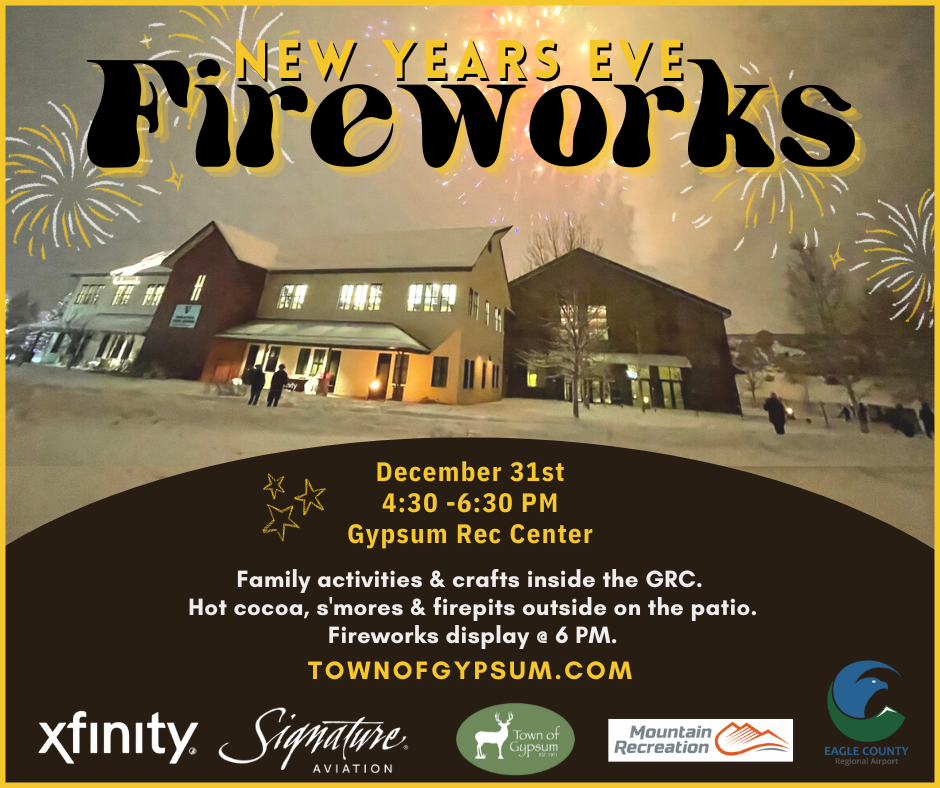 Gypsum's New Years Eve Fireworks Celebration event ad