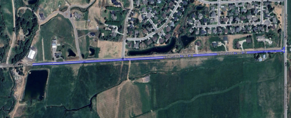 Map image showing the area of Cottonwood Pass Road that will have paving work