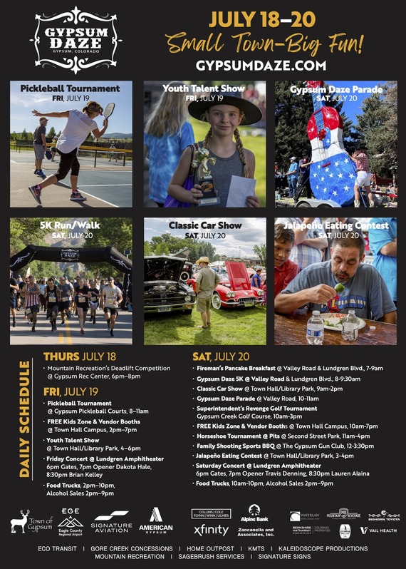 Gypsum Daze Images and Daily Schedule