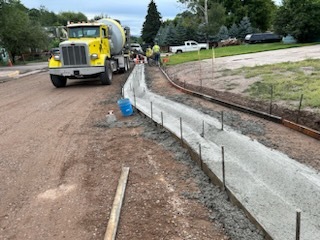 Concrete curb pouring along Eagle Street in Gypsum