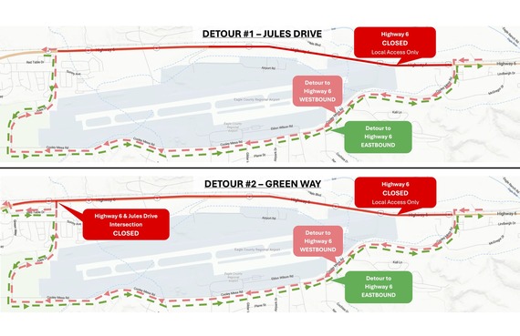 Maps of the Hwy 6 Detours for the week of 8/12/24