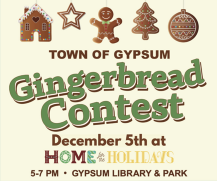 Gingerbread Contest at the Home for the Holidays Event on December 5th