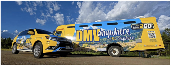 Image of the State's DMV2GO car and van