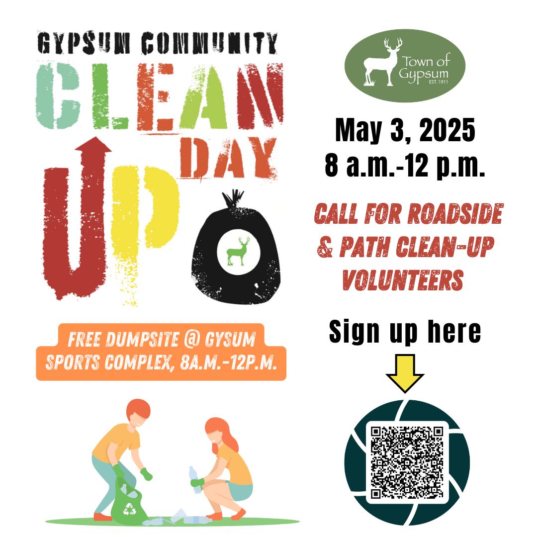 Gypsum Community Cleanup Day - May 3rd - Call for Roadside Pickup Volunteers