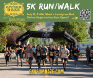 Image of runners and walkers at the start of the Gypsum Daze 5K