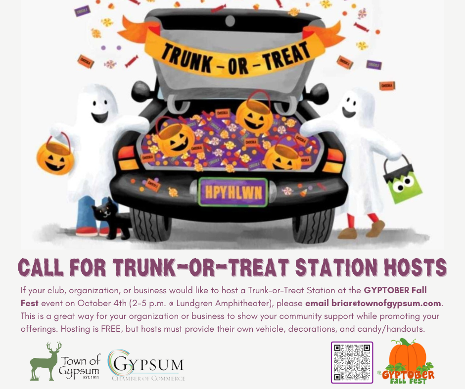 Call for Trunk-or-Treat Station Hosts at the Gyptober Fall Fest event on October 4th