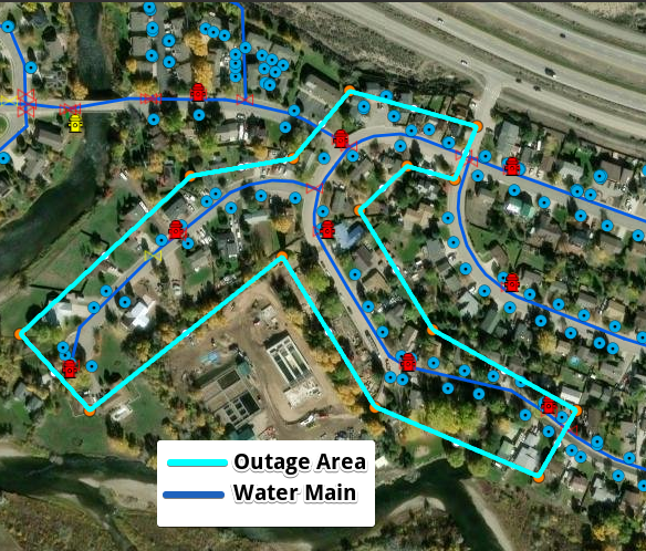map of outage area