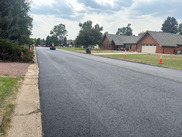 Freshly paved road in a suburban neighborhood