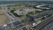Aerial view of Mineral light rail station and surrounding area
