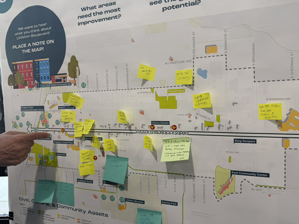 Littleton Boulevard map with markups