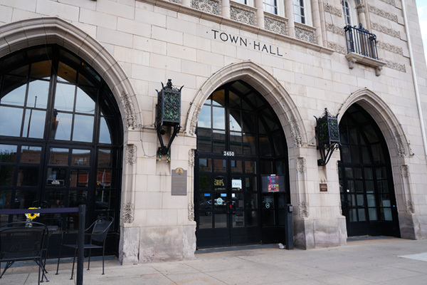 Front exterior of Town Hall Arts Center building