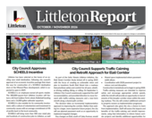 Littleton Report newsletter for October/November 2026, featuring headlines about local government projects.