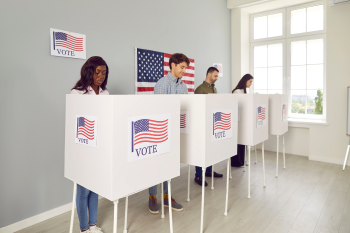 Elections: Image of votes casting ballots