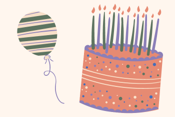 Cheers to 100 Years!: graphic with balloon and birthday cake
